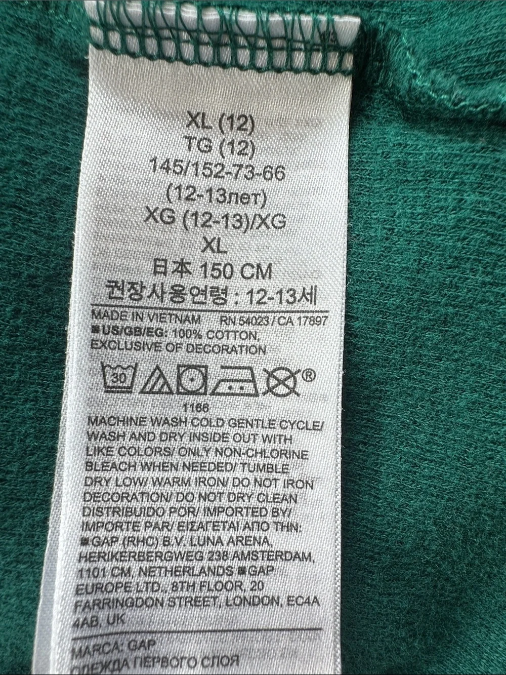 GAP Green Waffle Knit Pullover Boys XL (12)